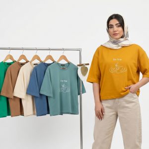 تیشرت باکسی زنانه fine کد 11738
