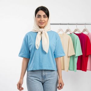 تیشرت باکسی زنانه ساده کد 11763