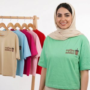 تیشرت باکسی زنانه کافه کد 11764