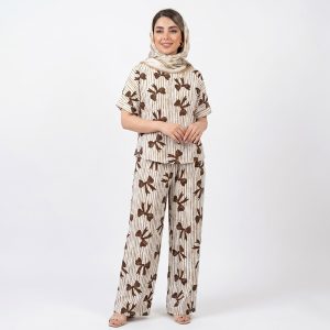 ست تیشرت و شلوار زنانه پاپیونی کد 11757