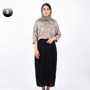 ست کراپ و سارافون زنانه طرح دار کد 11768