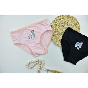 شورت دخترانه طرح دختر مشکی 5 تا 6 سال کد 9622