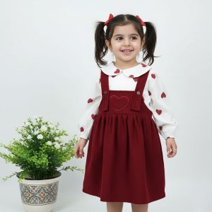 شومیز سارافون قلب قرمزی دخترانه کد 10936