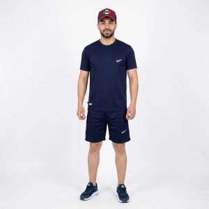 تیشرت و شلوارک مردانه پاشگاهی NIKE سورمه ای کد 11573