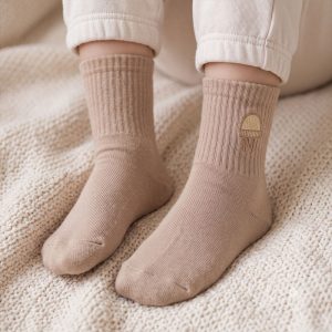 جوراب بچه گانه ساق بلند N نسکافه ای کد 10908
