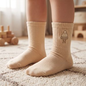 جوراب بچه گانه ساق بلند N کرم کد 10908