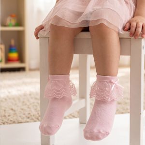 جوراب لب تور دخترانه پاپیونی کد 9882
