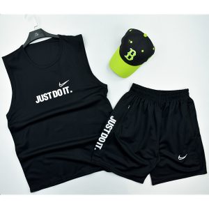 ست تاپ شلوارک باشگاهی مردانه JUST DO IT مشکی کد 11571
