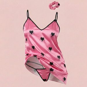 ست لباس خواب زنانه صورتی کد 10832