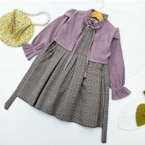 ست کت و سارافون مخمل کبریتی دخترانه سوسنی کد 10793
