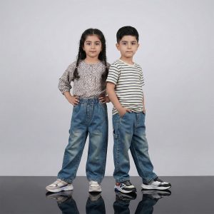 شلوار جین بگ آبی بچه گانه 2 تا 7 سال کد 11220