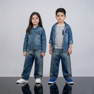 شلوار جین بگ بچه گانه آبی 2 تا 7 سال کد 11224
